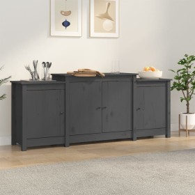 Solid gray pine wood sideboard 164x37x68 cm by vidaXL, Sideboards - Ref: Foro24-821494, Price: 200,99 €, Discount: %