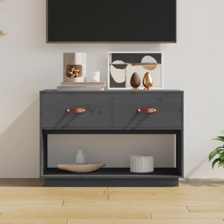 TV cabinet solid gray pine wood 90x40x60 cm by vidaXL, TV Furniture - Ref: Foro24-821524, Price: 102,99 €, Discount: %