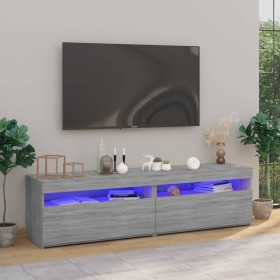 TV stand with LED lights 2 units Sonoma gray 75x35x40 cm by vidaXL, TV Furniture - Ref: Foro24-815126, Price: 94,65 €, Discou...