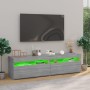 Mueble de TV con luces LED 2 uds gris Sonoma 75x35x40 cm de vidaXL, Muebles TV - Ref: Foro24-815126, Precio: 94,65 €, Descuen...