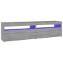 TV stand with LED lights 2 units Sonoma gray 75x35x40 cm by vidaXL, TV Furniture - Ref: Foro24-815126, Price: 102,99 €, Disco...