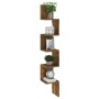 Smoked oak wood corner wall shelf 20x20x127.5 cm by vidaXL, Shelves and shelves - Ref: Foro24-815210, Price: 26,58 €, Discoun...