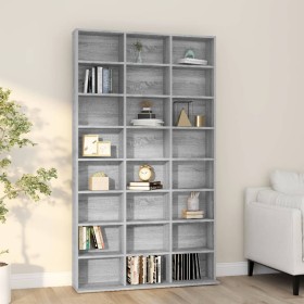 Sonoma gray plywood CD shelf 102x23x177.5 cm by vidaXL, CD and DVD storage - Ref: Foro24-815091, Price: 110,13 €, Discount: %