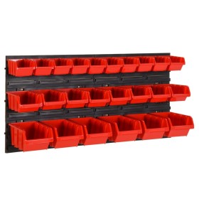 Workshop shelves set 26 pieces red and black polypropylene 77x39 cm by vidaXL, Tool cabinets - Ref: Foro24-152204, Price: 36,...