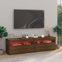 Mueble de TV con luces LED 2 uds roble marrón 75x35x40 cm de vidaXL, Muebles TV - Ref: Foro24-815128, Precio: 90,17 €, Descue...