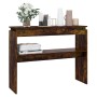 Smoked oak plywood console table 102x30x80 cm by vidaXL, Side tables - Ref: Foro24-815219, Price: 53,01 €, Discount: %