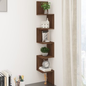 Brown oak wood wall corner shelf 20x20x127.5 cm by vidaXL, Shelves and shelves - Ref: Foro24-815212, Price: 28,16 €, Discount: %