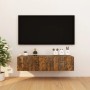 Wall TV cabinets 4 pcs smoked oak 30.5x30x30 cm by vidaXL, TV Furniture - Ref: Foro24-815137, Price: 70,36 €, Discount: %