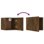 Wall TV cabinets 4 pcs smoked oak 30.5x30x30 cm by vidaXL, TV Furniture - Ref: Foro24-815137, Price: 70,36 €, Discount: %