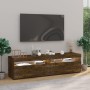 TV stand with LED lights 2 units smoked oak 75x35x40 cm by vidaXL, TV Furniture - Ref: Foro24-815124, Price: 89,18 €, Discoun...