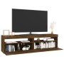 TV stand with LED lights 2 units smoked oak 75x35x40 cm by vidaXL, TV Furniture - Ref: Foro24-815124, Price: 89,18 €, Discoun...