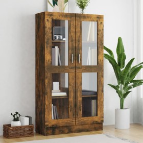 Vitrine aus geräuchertem Eichensperrholz, 82,5 x 30,5 x 150 cm von vidaXL, Bücherregale und Regale - Ref: Foro24-815117, Prei...