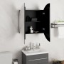 Bathroom cabinet with round mirror and LED black 54x54x17.5 cm by vidaXL, bathroom vanities - Ref: Foro24-345588, Price: 141,...