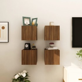 Wall TV cabinets 4 pcs brown oak 30.5x30x30 cm by vidaXL, TV Furniture - Ref: Foro24-815143, Price: 68,27 €, Discount: %