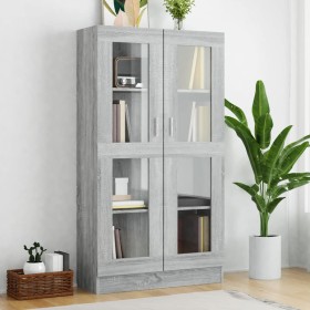 Sonoma grau Sperrholz Vitrine 82,5x30,5x150 cm von vidaXL, Bücherregale und Regale - Ref: Foro24-815118, Preis: 152,68 €, Rab...