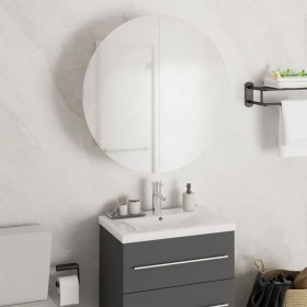 Armario de baño con espejo redondo y LED blanco 47x47x17,5 cm de vidaXL, Tocadores de baño - Ref: Foro24-345583, Precio: 132,...