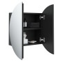 Armario de baño con espejo redondo y LED negro 47x47x17,5 cm de vidaXL, Tocadores de baño - Ref: Foro24-345584, Precio: 132,0...