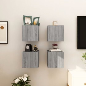 Wall TV cabinets 4 pcs Sonoma gray 30.5x30x30 cm by vidaXL, TV Furniture - Ref: Foro24-815140, Price: 72,55 €, Discount: %