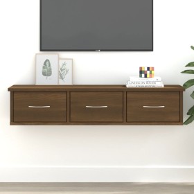 Brown oak plywood wall cabinet 88x26x18.5cm by vidaXL, Shelves and shelves - Ref: Foro24-815083, Price: 49,01 €, Discount: %