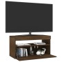 Mueble de TV con luces LED roble marrón 75x35x40 cm de vidaXL, Muebles TV - Ref: Foro24-815127, Precio: 58,91 €, Descuento: %