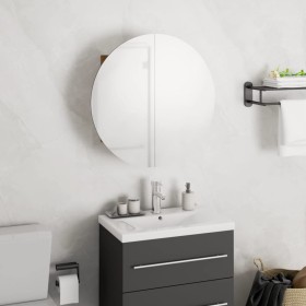 Bathroom cabinet with round mirror and LED oak 40x40x17.5 cm by vidaXL, bathroom vanities - Ref: Foro24-345582, Price: 118,99...