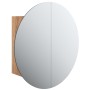 Bathroom cabinet with round mirror and LED oak 40x40x17.5 cm by vidaXL, bathroom vanities - Ref: Foro24-345582, Price: 118,99...