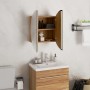 Bathroom cabinet with round mirror and LED oak 40x40x17.5 cm by vidaXL, bathroom vanities - Ref: Foro24-345582, Price: 118,99...