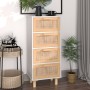 Weißes Sideboard aus massivem Kiefernholz und natürlichem Rattan, 40 x 30 x 90 cm von vidaXL, Sideboards - Ref: Foro24-345642...