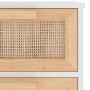 Weißes Sideboard aus massivem Kiefernholz und natürlichem Rattan, 40 x 30 x 90 cm von vidaXL, Sideboards - Ref: Foro24-345642...