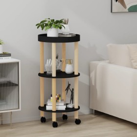 Trolley with 3 shelves black pine plywood 38x38x82 cm by vidaXL, Kitchen and dining carts - Ref: Foro24-345601, Price: 44,99 ...