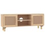 TV-Schrank aus massivem Kiefernholz und natürlichem Rattan 105x30x40 cm von vidaXL, TV-Möbel - Ref: Foro24-345617, Preis: 103...