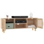 TV cabinet solid pine wood and natural rattan 105x30x40 cm by vidaXL, TV Furniture - Ref: Foro24-345617, Price: 103,61 €, Dis...