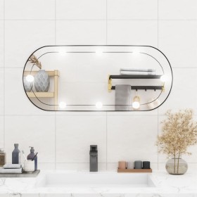 Oval wall mirror with glass LED lights 35x80 cm by vidaXL, Mirrors - Ref: Foro24-3189162, Price: 42,99 €, Discount: %