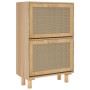 Schuhregal aus braunem Sperrholz, natürliches Rattan, 52 x 25 x 80 cm von vidaXL, Schuhregale und Schuhorganisatoren - Ref: F...