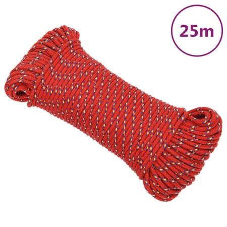 Cuerda de barco polipropileno rojo 5 mm 25 m de vidaXL, Sogas y cuerdas metálicas - Ref: Foro24-152385, Precio: 9,60 €, Descu...