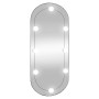 Oval wall mirror with glass LED lights 35x80 cm by vidaXL, Mirrors - Ref: Foro24-3189162, Price: 42,99 €, Discount: %