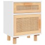 Nachttische 2 Stück Massivholz Weißkiefer Natur Rattan von vidaXL, Nachttische - Ref: Foro24-345607, Preis: 118,57 €, Rabatt: %