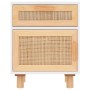 Nachttische 2 Stück Massivholz Weißkiefer Natur Rattan von vidaXL, Nachttische - Ref: Foro24-345607, Preis: 118,57 €, Rabatt: %