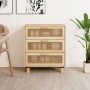 Braunes Sideboard aus massivem Kiefernholz und natürlichem Rattan, 60 x 30 x 70 cm von vidaXL, Sideboards - Ref: Foro24-34563...