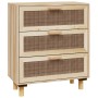 Aparador marrón madera pino maciza y ratán natural 60x30x70 cm de vidaXL, Aparadores - Ref: Foro24-345635, Precio: 132,07 €, ...