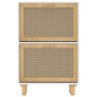 Schuhregal aus weißem Sperrholz, natürliches Rattan, 52 x 25 x 80 cm von vidaXL, Schuhregale und Schuhorganisatoren - Ref: Fo...