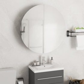 Bathroom cabinet with round mirror and LED oak 54x54x17.5 cm by vidaXL, bathroom vanities - Ref: Foro24-345590, Price: 142,01...