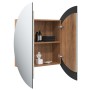 Badezimmerschrank mit rundem Spiegel und LED-Eiche 54x54x17,5 cm von vidaXL, Badezimmerwaschtische - Ref: Foro24-345590, Prei...