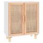 White sideboard solid pine wood and natural rattan 60x30x70 cm by vidaXL, Sideboards - Ref: Foro24-345630, Price: 109,73 €, D...