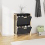 Black plywood shoe cabinet 57.5x33x80 cm by vidaXL, Shoe racks and shoe organizers - Ref: Foro24-345685, Price: 97,85 €, Disc...