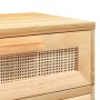 Mesita de noche madera maciza pino marrón y ratán natural de vidaXL, Mesitas de noche - Ref: Foro24-345610, Precio: 74,27 €, ...