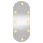 Espejo de pared ovalado con luces LED vidrio 35x80 cm de vidaXL, Espejos - Ref: Foro24-3189162, Precio: 42,99 €, Descuento: %