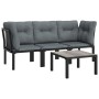 Set de muebles de jardín 4 piezas ratán sintético negro y gris de vidaXL, Conjuntos de jardín - Ref: Foro24-3187732, Precio: ...