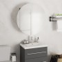 Bathroom cabinet with round mirror and gray LED 47x47x17.5 cm by vidaXL, bathroom vanities - Ref: Foro24-345585, Price: 129,9...