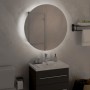 Armario de baño con espejo redondo y LED gris 47x47x17,5 cm de vidaXL, Tocadores de baño - Ref: Foro24-345585, Precio: 129,99...